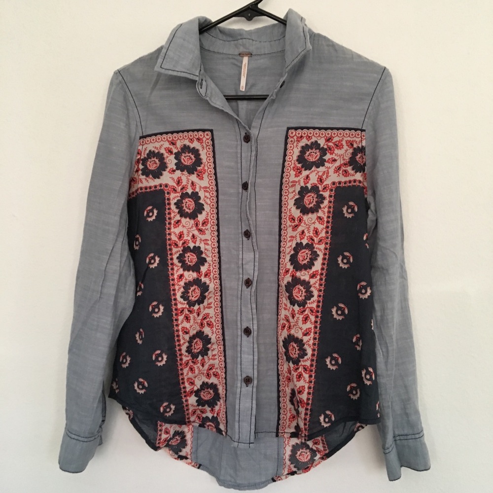 Free People bandana print blouse